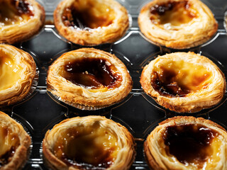 Homemade Egg Tarts in Packaging Containers