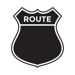 interstate highway sign, blank, red and blue, vector illustration