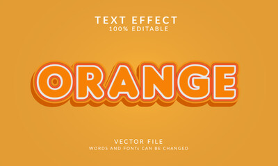Orange 3D Vector Text Effect Fully Editable High Quality 