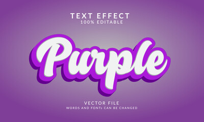 Purple 3D Vector Text Effect Fully Editable High Quality 