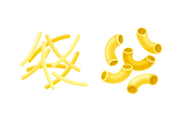 Pasta of Wheat Flour for Cooking and Culinary Vector Set