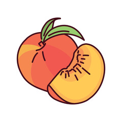 Peach and half color line icon. Pictogram for web page