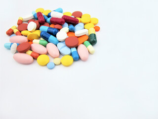 pills on white background