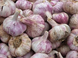 Fresh garlic from the market 