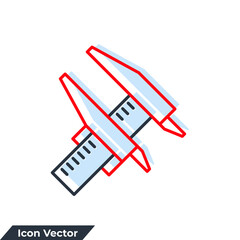 metrology icon logo vector illustration. caliper symbol template for graphic and web design collection