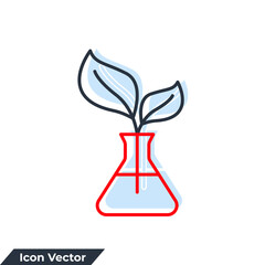 botany icon logo vector illustration. laboratory glass and plant symbol template for graphic and web design collection