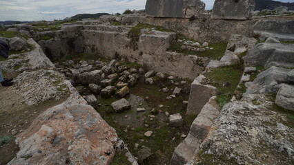 Xanthos / Ksantos an ancient city ant the capital of Lycia. Ruins and an amphitheater between Fethiye and Kas in Turkey.