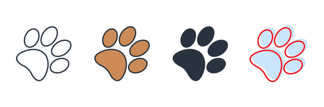 zoology icon logo vector illustration. Paw Print symbol template for graphic and web design collection