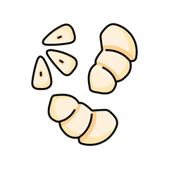 Chopped garlic color line icon. Natural vegetable.