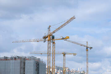 construction site with crane