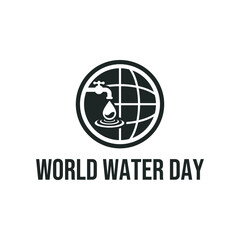 World water day logo icon isolated on white background. editable text.
