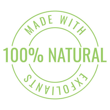 made with exfoliants. Green Healthy Organic Natural Eco Bio Food Products Label Stamp. Natural 100% ecological	