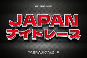 Japan Night Race Text Effect Editable 3D Style © rizqikreatif88