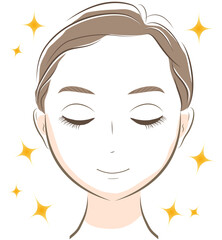 [美容・スキンケア]目を閉じている美肌の女性