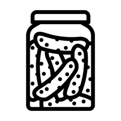 pickled cucumber line icon vector. pickled cucumber sign. isolated contour symbol black illustration