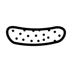 cucumber with pimples line icon vector. cucumber with pimples sign. isolated contour symbol black illustration