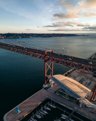 25 Abril Bridge in Lisbon at sunset