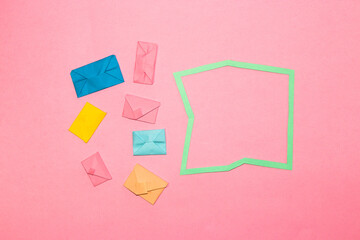 small colorful letters next to the frame that serves as copy space, creative art design
