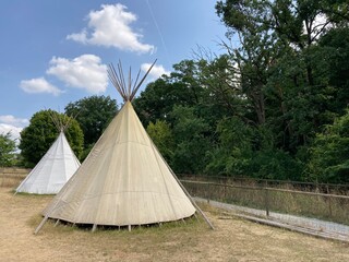 Tipi tents in the park