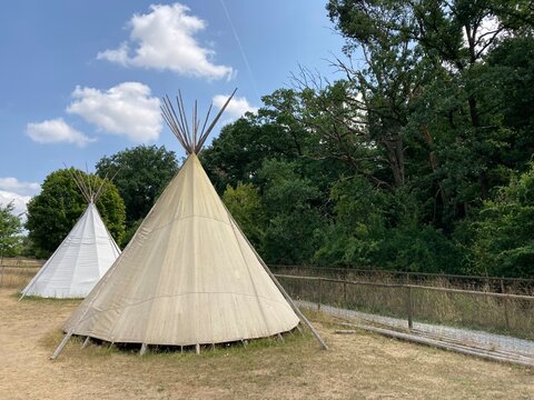 Tipi tents in the park
