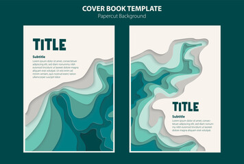 Illustration vector graphic of papercut beach. blue ocean for advertising. good for greeting content, advertise, book cover, poster template, social media post template, presentation background, etc.
