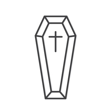 coffin outline icon- vector illustration