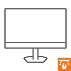 Monitor line icon , outline style icon for web site or mobile app, display and screen , computer vector icon, simple vector illustration, vector graphics with editable strokes.