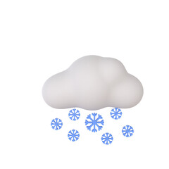 Snowing Weather 3D rendering isolated on white background. Ui UX icon design web and app trend