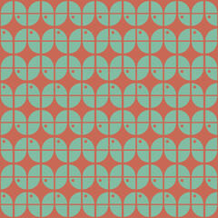 Seamless retro pattern, 1960s and 1970s style, mid-century modern - 521042137