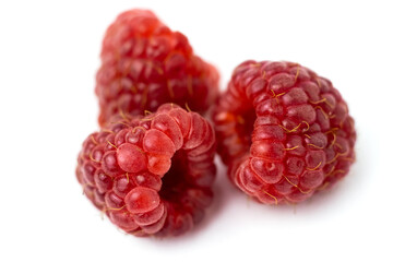 image of a raspberry on a white background.