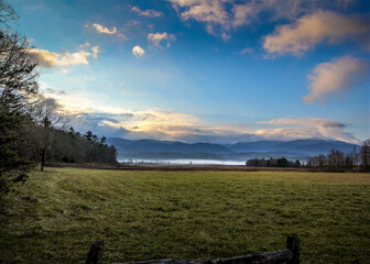 sunrise over the field