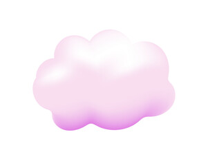 3D render pink cloud. Vector illustration  for icon, banner. 