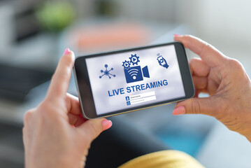 Live streaming concept on a smartphone