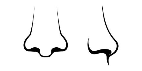 Human nose. Profile view. Vector illustration isolated on white background.