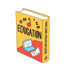 オンライン教育について説明されたブックカバーのイラスト