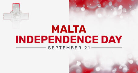 Malta Independence Day Wallpaper with Bokeh Lights and glowing backdrop. National holiday background - Powered by Adobe