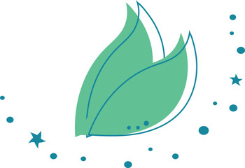 Leaves with stars logo for your business, vegan cafe or restaurant