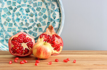 Rosh hashanah (jewish New Year holiday) concept. Traditional symbols