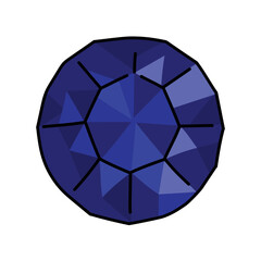 Sapphire color line icon. Precious stones.