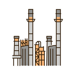 Gass factory color line icon.  Pictogram for web page