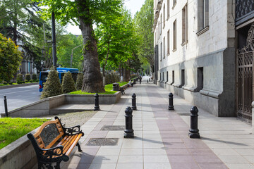 View of the central street of Tbilisi - Shota Rustaveli Avenue. Georgia country