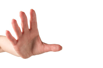 Obraz premium Woman hand isolated on a white background.