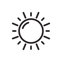 Sun Vector Outline Icon. EPS 10 File Park and Nature Symbol