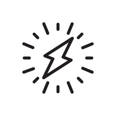 Obraz premium Thunderbolt Vector Outline Icon. EPS 10 File Park and Nature Symbol