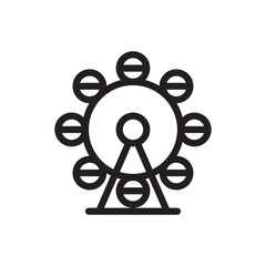Obraz premium Pirate Ship Ride Vector Outline Icon. EPS 10 File Park and Nature Symbol
