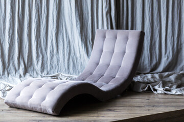 Grey color stylish sleeping  curved sofa