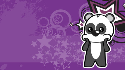 chibi kid panda bear sticker cartoon background poster illustration in vector format