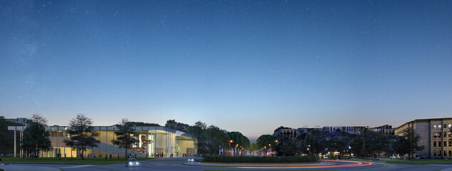 city skyline at night