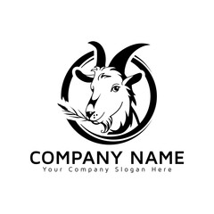 Goat logo icon vector design  Goat Circle  logo design illustrator design  Creative Goat logo design with white background