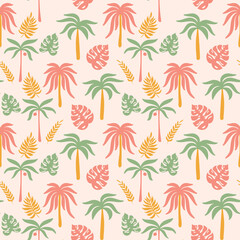 retro groovy summer tropic palm tree